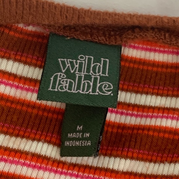 Red and Pink Striped Crop Top - Picture 2 of 3